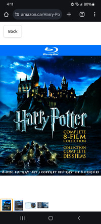 Harry potter 8 movie collection on bluray