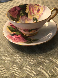 Stanley cabbage rose tea cup and saucer