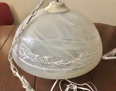 Ceiling Light Fixture Frosted Glass Dome Beige White Lighting, View more