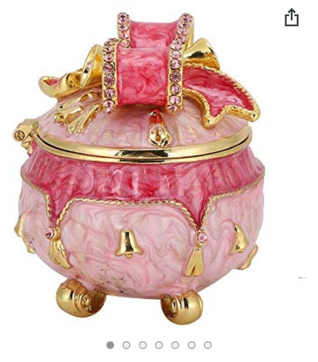 Elegant Trinket Box Enamel Painted Ornaments for Storing Pearls in Other in Winnipeg