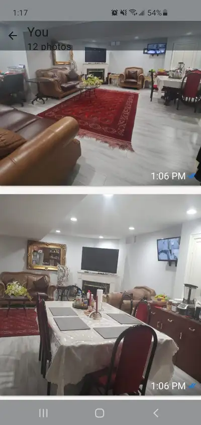 Furnished space 2 bed basment apartment all inclusive close to bus stop ,Walmart ,fortinos, school ،...