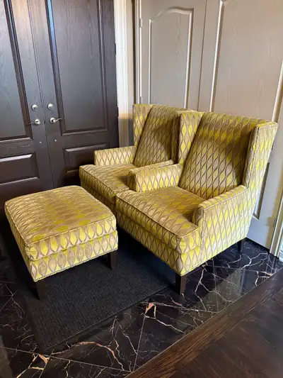 2 x Chairs with Ottoman, View more