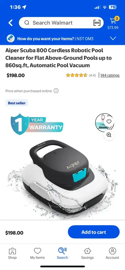 Aiper robotic pool vacuum, View more