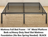 (NEW)  FULL Bed Frame 14” Metal Platform Steel Slat Foundation