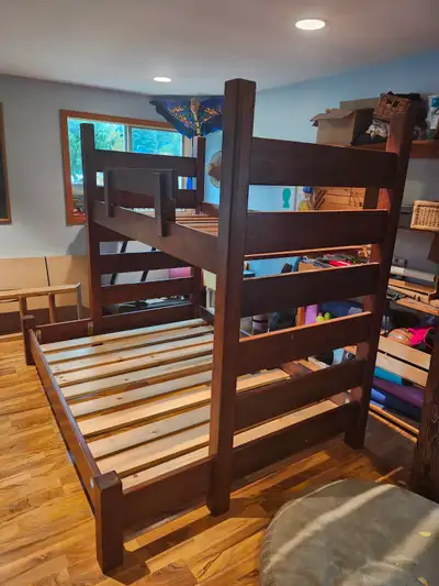 Twin over queen solid wood bunk bed, View more