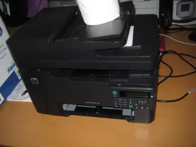 FS: HP m127fn B&W laser print, microwave, floor fan, bar stool, View more