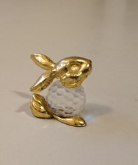 Vintage Rare Bunny Rabbit Figurine with  Swarovski Crystal Body