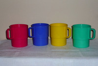 4 Stackable Cups .. Not breakable! ... Colorful
