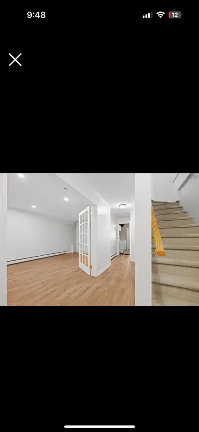 private basement,  bedroom and private bathroom