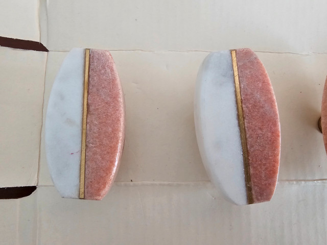White pink and gold cabinet knobs in Other in Calgary - Image 2