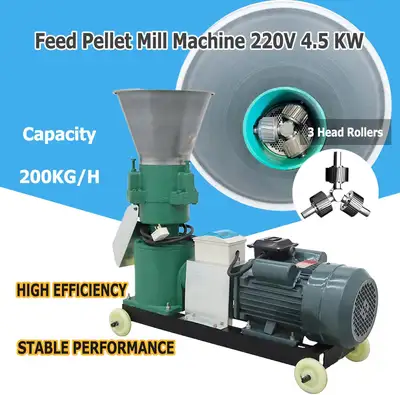 3 Head Rollers 12mm Animal Feed Pellet Mill Machine  239230, View more