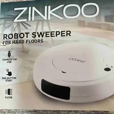 Zinkoo robot Sweeper for hard floors. New in box never used.