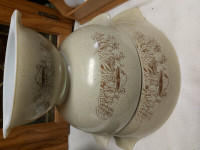 Vintage pyrex mushroom nesting bowl set