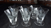 ETCHED CORNFLOWER GLASSES/6 - J. HUGHES