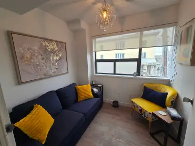 Inviting, private, and professionally maintained space on the 2nd floor, steps from Chester Station....