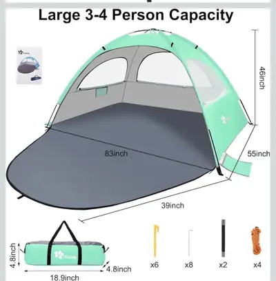 ITGOG Beach Tent 3-4 person, View more