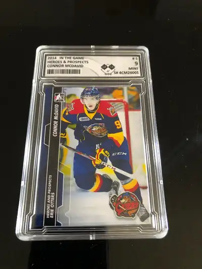Connor Mcdavid 2014 OHL rookie card graded mint 9 condition, View more