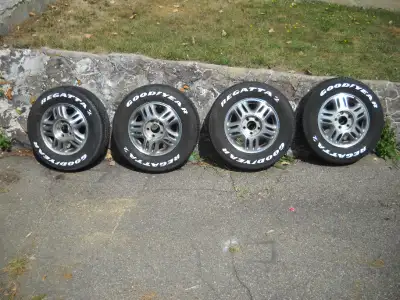 GM mags from Chevy Ventura minivan (5X115 bolt pattern) with mounted Goodyear Regatta summer tires P...
