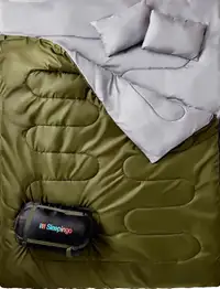 Sleepingo Double Sleeping Bag for Backpacking, Camping, Hiking 
