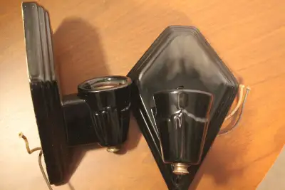 ANTIQUE ART DECO PORCELAIN SCONCES, View more