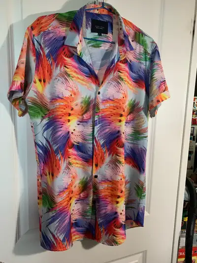 Zara Man Summer Hawaiian Shirt-Sz: L in mint con-almost Lije New, View more
