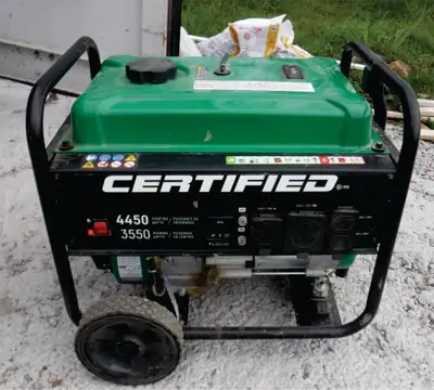 Certified 3500W generator from Canadian Tire less than 1 year old. Used for construction project and...