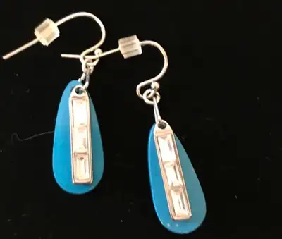 Lia Sophia Skydive Crystal blue earrings NEW Free Shipping, View more
