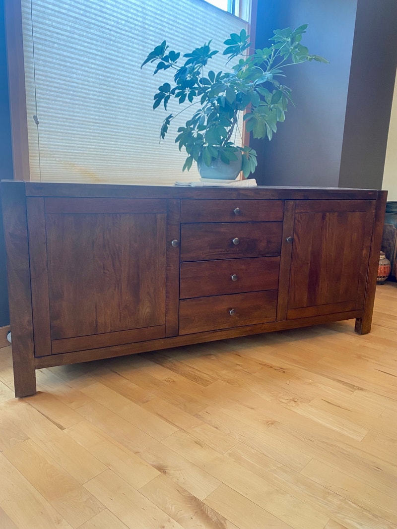 solid wood sideboard with bamboo overlay. Hutches