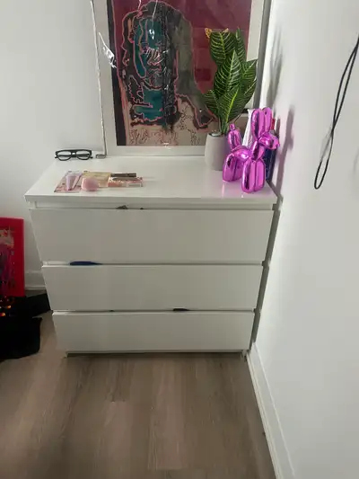 White 3 drawer dresser, View more