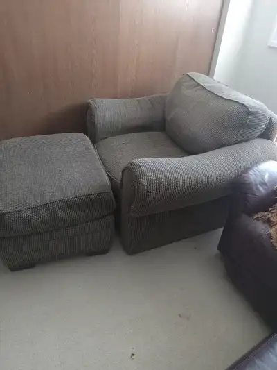 Living room chair and ottoman, View more