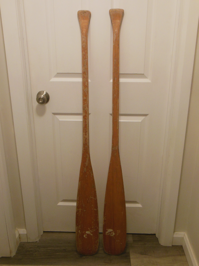 WOODEN CANOE BOAT PADDLES OARS FOR REPAIR OR ART PROJECT DECOR, View more