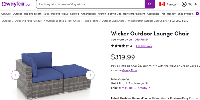 Wicker Outdoor Lounge Chair with Cushions in Patio & Garden Furniture in City of Toronto - Image 5