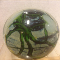 Antique Glass Paperweight Signed