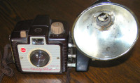 1960's Kodak Brownie Holiday Flash Camera with Attached Flash