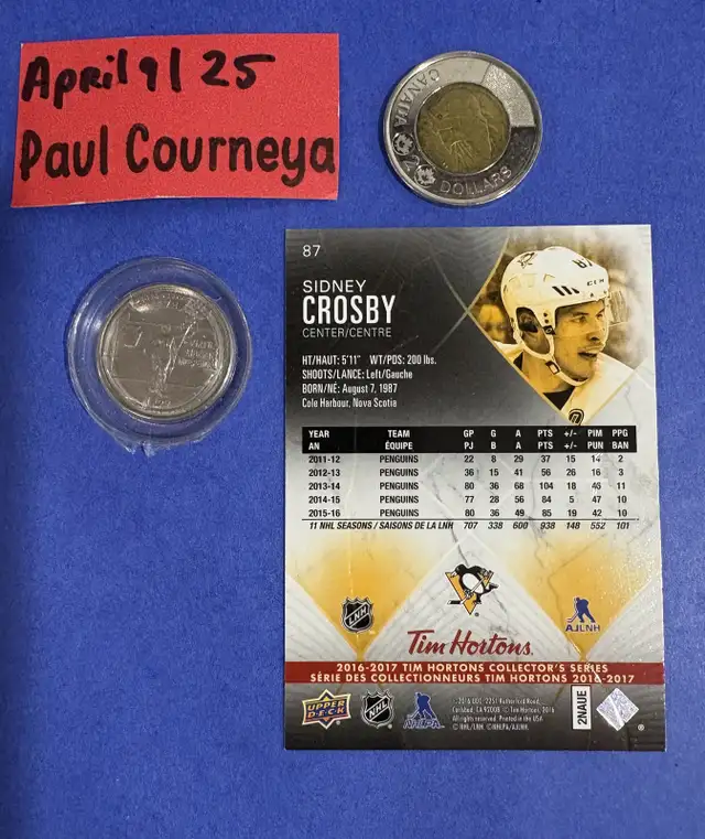Sidney Crosby 2005 Merrick Mint NHL Colour  Coin & Hockey Card  in Arts & Collectibles in City of Toronto - Image 3
