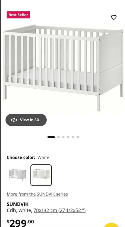 IKEA Sundvik Crib and Changing Table -Used, View more