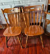 A Pair of  Solid Wood Chairs
