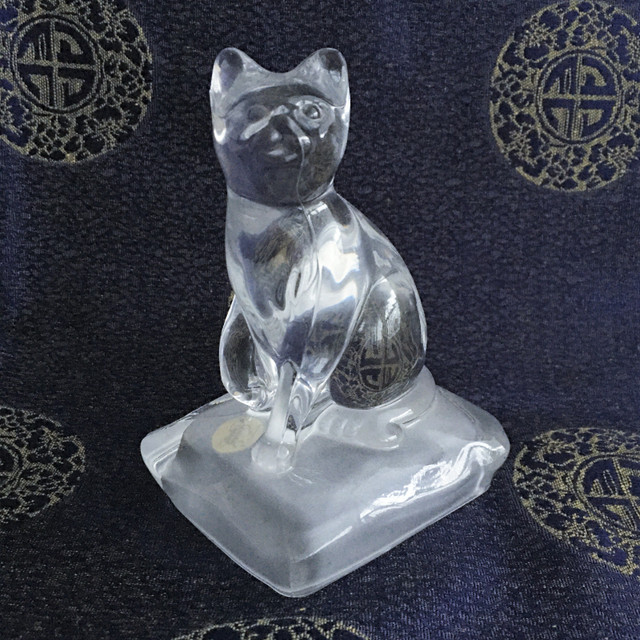 Cat Figurine, Clear Crystal Glass, d'Arques France, Vintage in Arts & Collectibles in City of Toronto