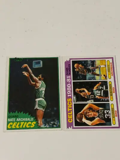 For sale. NBA Basketball Cards Topps 1981 Vintage Bird,Archibald Lot of 2. Cards are in near mint co...