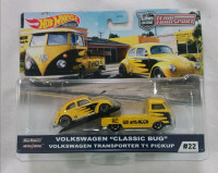 HOT WHEELS TEAM TRANSPORT VOLKSWAGEN CLASSIC BUG AND T1 PICKUP 
