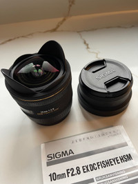 Sigma 10mm F2.8 EX DC Hsm Fisheye lens for Canon