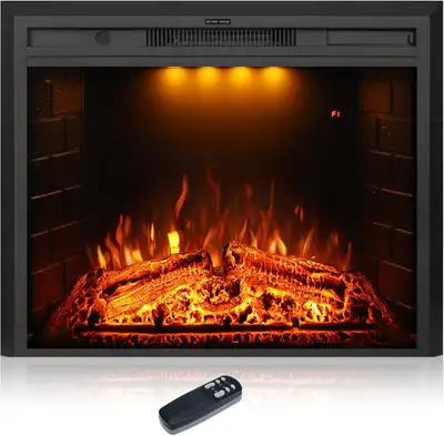 Electric Fireplace Insert - 30" Wide with Realistic Logs & Crack, View more