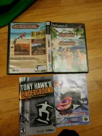 Manuals and cases for PlayStation 2 games.