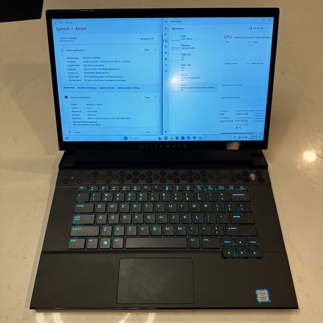 Alienware m15 R2 Gaming Laptop - Intel i7, RTX 2080, Dual SSDs in Laptops in Ottawa - Image 3