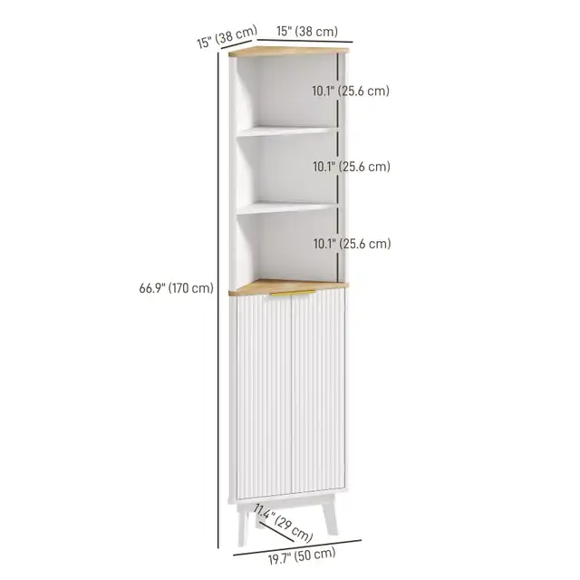 HOMCOM 67" Tall Bathroom Storage Cabinet in Storage & Organization in City of Toronto - Image 4