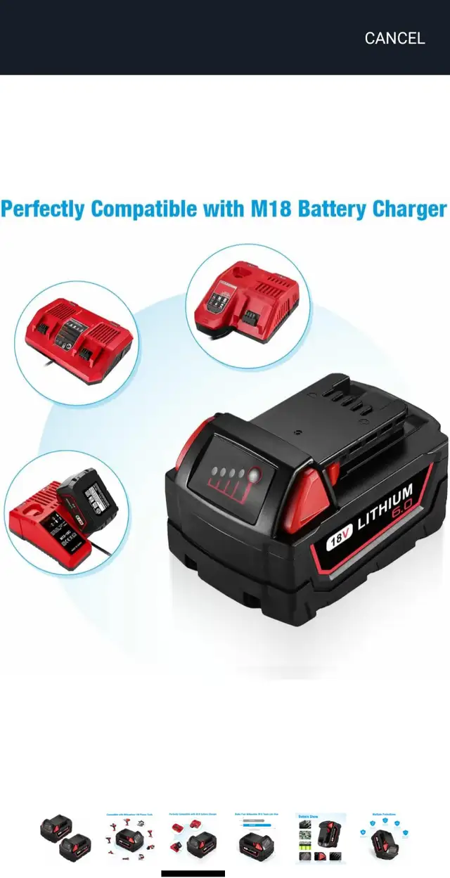 Milwaukee M18 Battery Pack 6ah in Power Tools in City of Toronto - Image 8