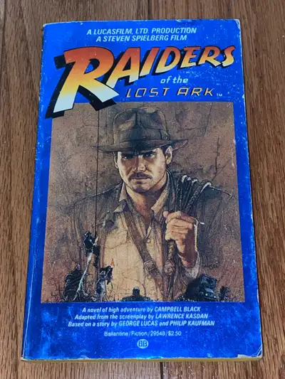 Relive the adventure with this paperback novelization of "Raiders of the Lost Ark" by Campbell Black...