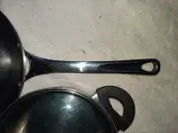 Stainless steel  pots and pans.