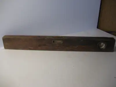 Antique Hoppe 18 inch oak and brass level, View more