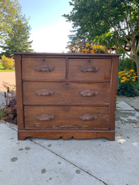 Antique wooden 4 drawers dresser 